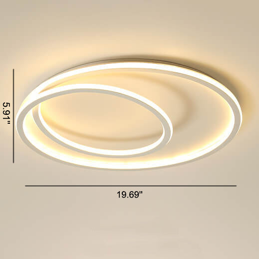 Nordic Minimalist Double Circle LED Flush Mount Ceiling Light Lumendat