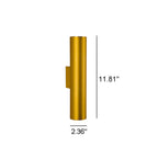 Simple Aluminum Cylindrical 2-Light Wall Sconce Lamp