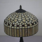 European Tiffany Yellow Baroque Glass 1-Light Table Lamp Lumendat