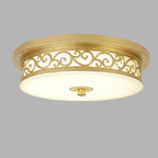 Vintage Circle Patterned Edge Iron 1-light LED Flush Mount Ceiling Light BulbSquare
