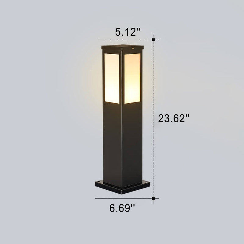 Modern Solar Lawn Square Column Outdoor Waterproof Path Lamp Lumendat