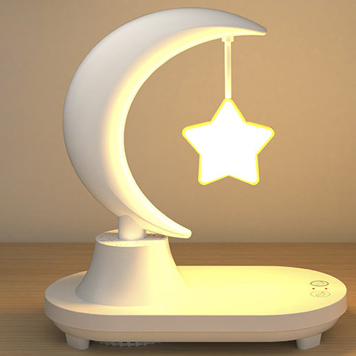 Modern Art Deco ABS Moon Shape Bluetooth Speaker Night Light LED Table Lamp Lumendat