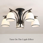 Vintage Bell Shade 3-5 Light Semi-flush Mount Lighting
