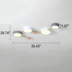 Scandinavian Minimalist Solid Wood Iron LED Flush Mount Lighting BulbSquare
