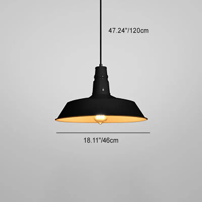 Contemporary Industrial Round Iron 1-light Pendant Light for Living Room Lumendat