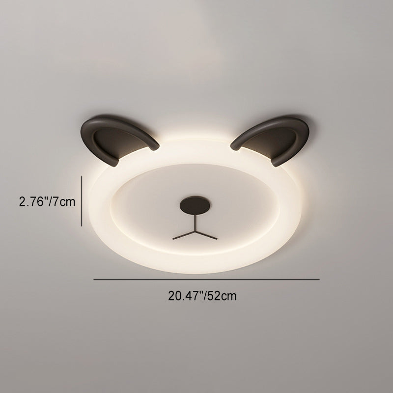 Lumendat Contemporary Creative Cartoon Panda PE Resin LED Kids Flush Mount Ceiling Light For Bedroom Lumendat