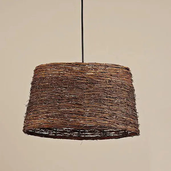 Retro Rattan Weaving Dome 1-light Pendant Light Lumendat