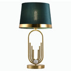 Modern Luxury Fabric Gold Oval Ring Base 1-Light Table Lamp Lumendat