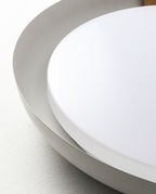 Minimalist Round Bowl Wood Grain LED Flush Mount Ceiling Light Lumendat