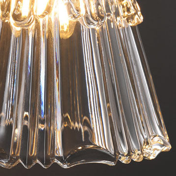Modern Luxury Glass Bell Shade Brass 1-light Pendant Light BulbSquare