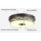 Vintage Circle Patterned Edge Iron 1-light LED Flush Mount Ceiling Light BulbSquare