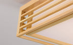 Nordic Solid Wood Square LED Japanese Tatami Flush Mount Ceiling Light BulbSquare