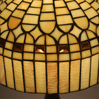 European Tiffany Yellow Baroque Glass 1-Light Table Lamp Lumendat