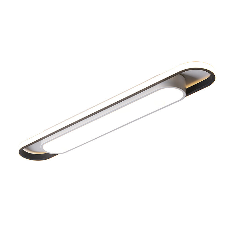 Nordic Minimalist Long Bar Ring LED Flush Mount Ceiling Light Lumendat