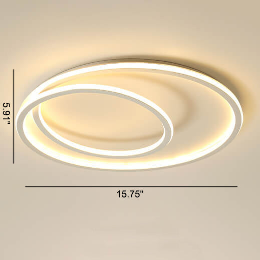 Nordic Minimalist Double Circle LED Flush Mount Ceiling Light Lumendat
