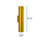 Simple Aluminum Cylindrical 2-Light Wall Sconce Lamp