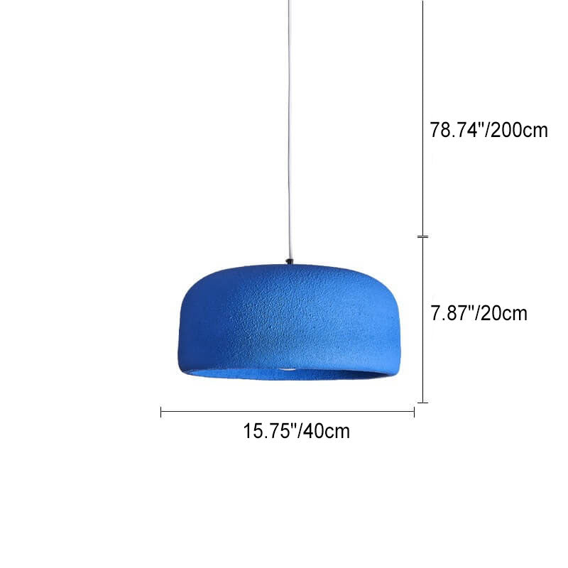 Japanese Minimalist Matte Texture Resin Dome 1-light Pendant Light BulbSquare