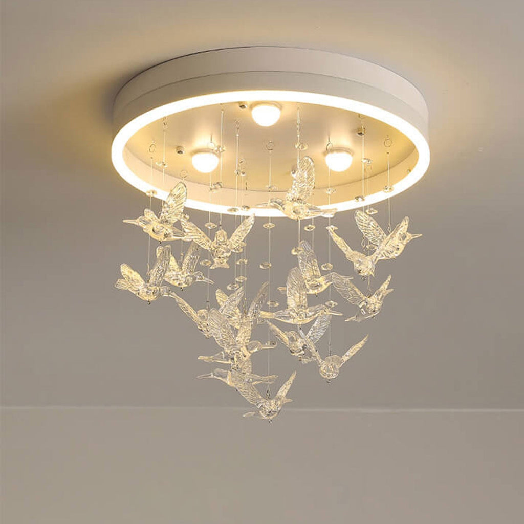Modern Creative Cartoon Round Bird / Skirt Hanging LED Flush Mount Ceiling Light Lumendat