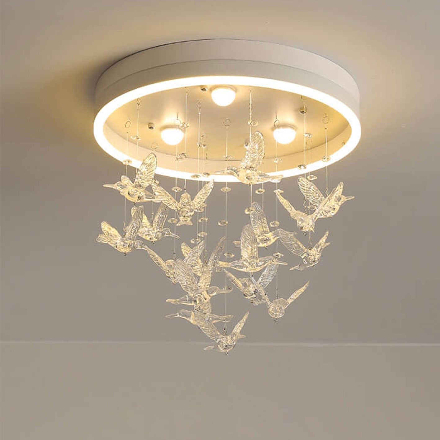 Modern Creative Cartoon Round Bird / Skirt Hanging LED Flush Mount Ceiling Light Lumendat