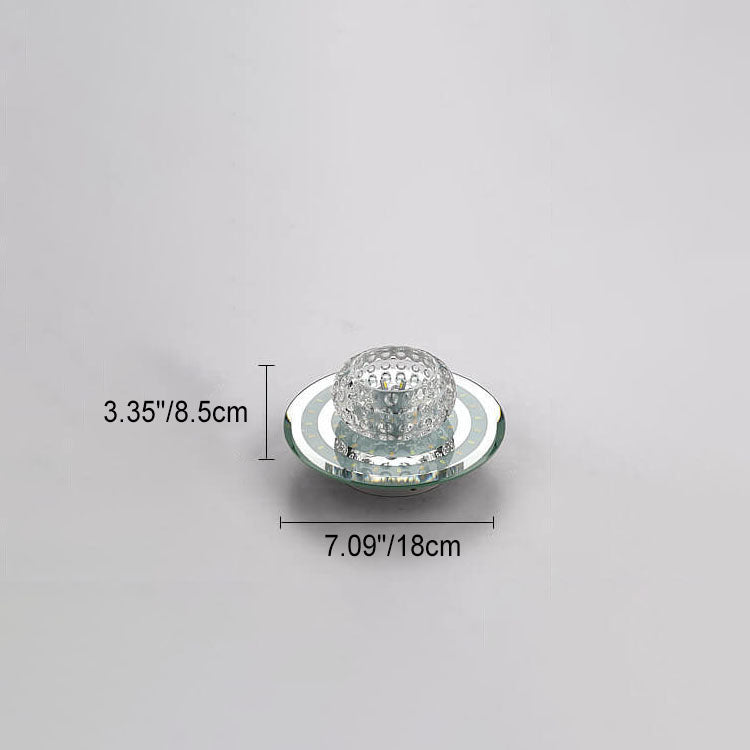 Minimalist Light Luxury Crystal Round Spotlight LED Flush Mount Ceiling Light Lumendat