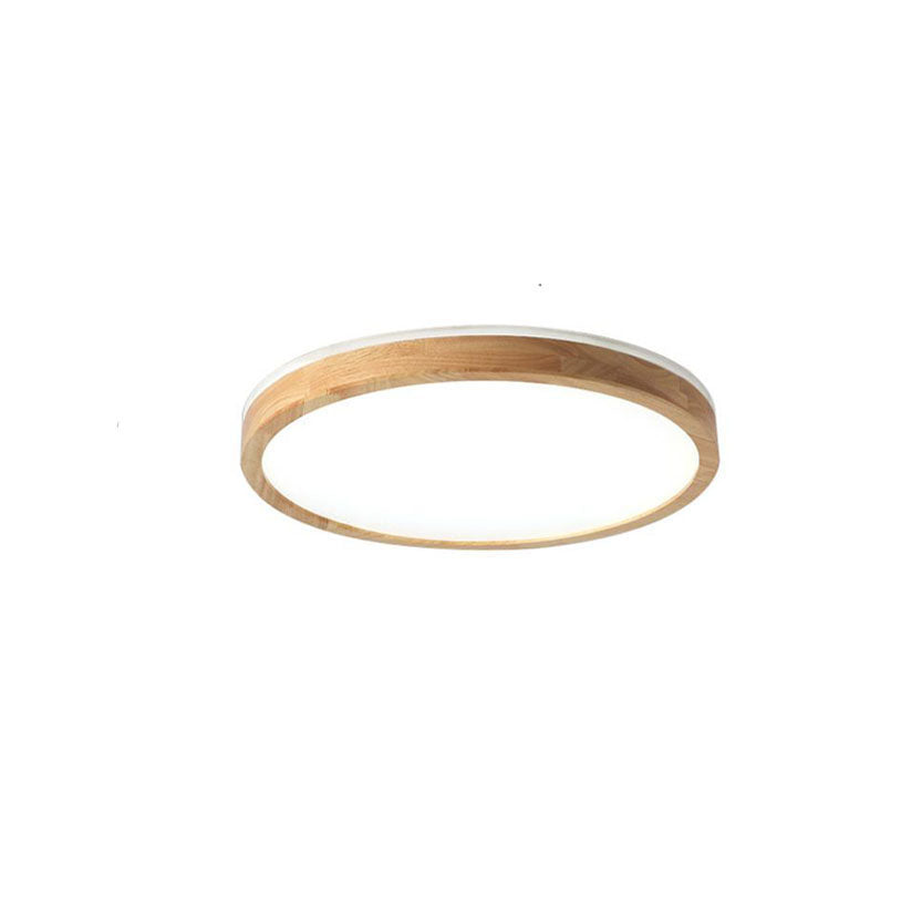 Japanese Minimalist Solid Wood LED Flush Mount Lighting Lumendat