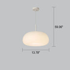 Modern Minimalist Pure White Round Iron Pe LED Pendant Light BulbSquare