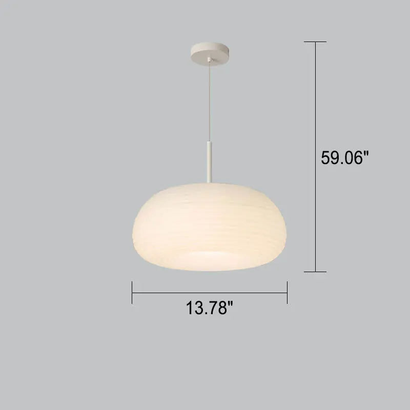 Modern Minimalist Pure White Round Iron Pe LED Pendant Light BulbSquare