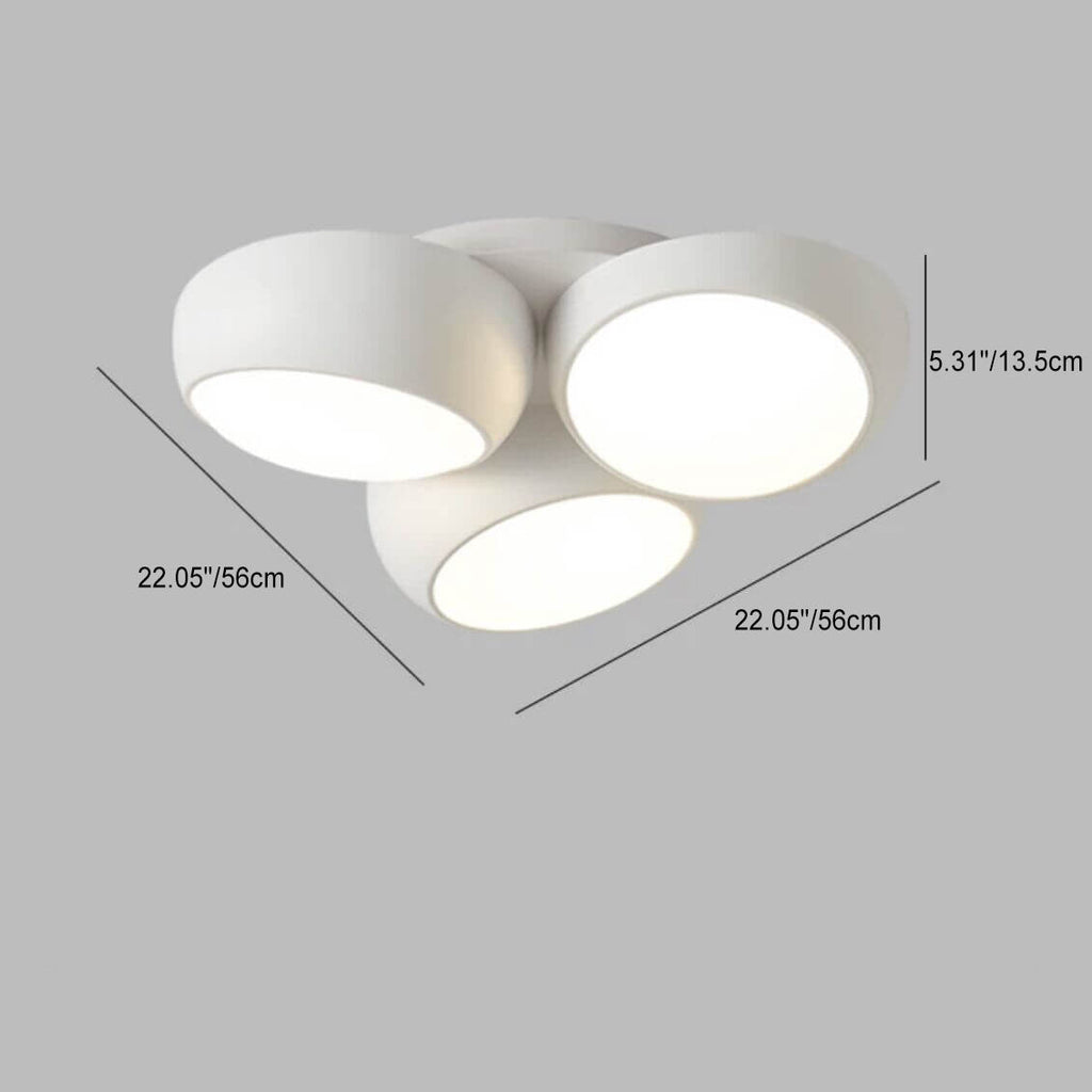 Scandinavian Modern Minimalist Iron Plastic Round LED Semi-flush Mount Ceiling Light BulbSquare