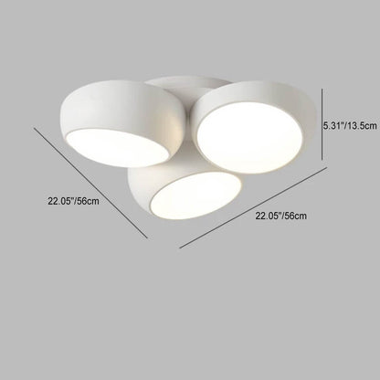 Scandinavian Modern Minimalist Iron Plastic Round LED Semi-flush Mount Ceiling Light