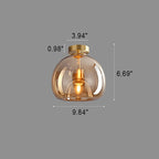 Nordic Light Luxury Round Glass Ball 1-Light Semi-Flush Mount Ceiling Light Lumendat
