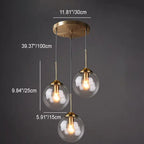 Contemporary Nordic Copper Spherical Glass Shade 1/3/5-light Island Light Chandelier for Dining Room Lumendat