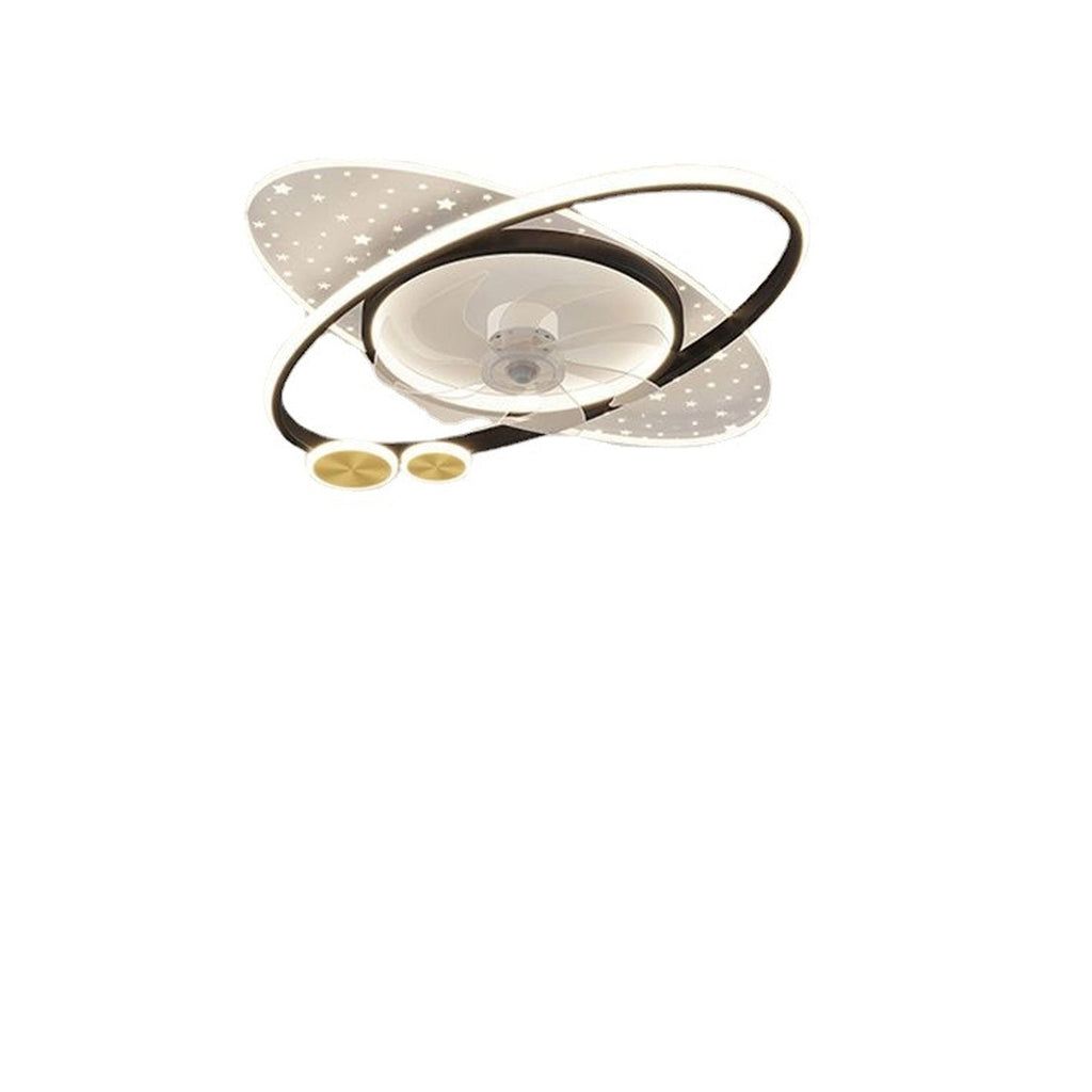 Lumendat Modern Creative Planet Star Effect LED Flush Mount Ceiling Fan Light Lumendat