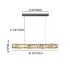 Modern Simplicity Stainless Steel Crystal Strip LED Island Light Pendant Light for Dining Room BulbSquare