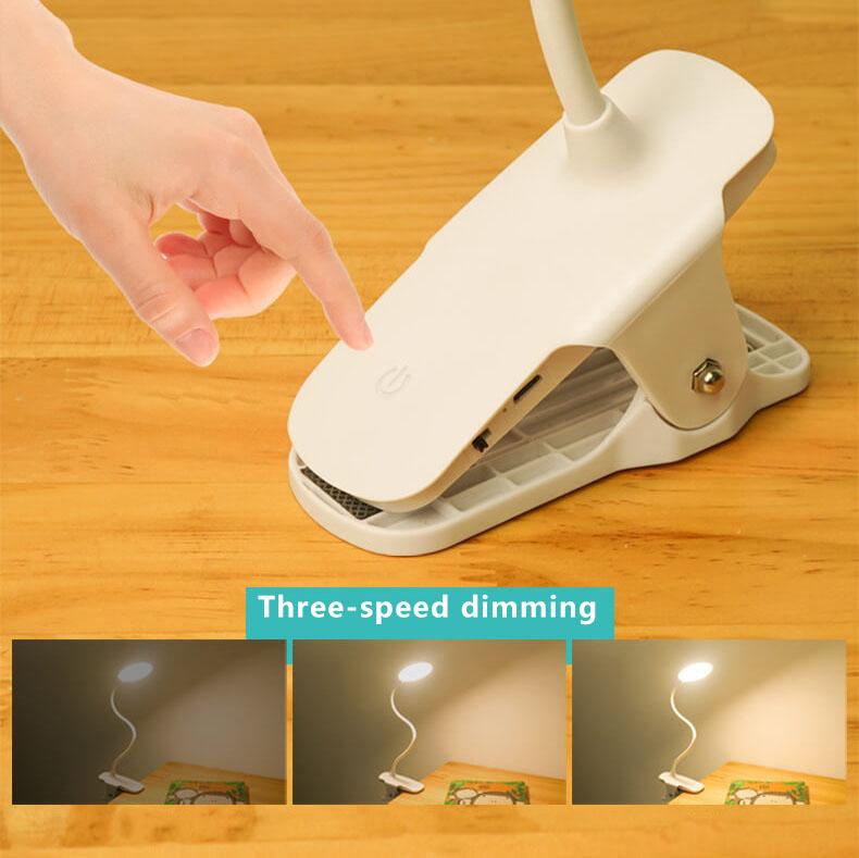 Simple LED Clip Desk Lamp Rechargeable Eye Protection Night Light Lumendat