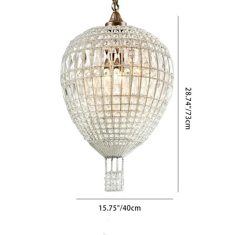Modern Art Deco Hot Air Balloon Shaped Iron Crystal 1/3/6 Light Chandelier for Living Room Lumendat