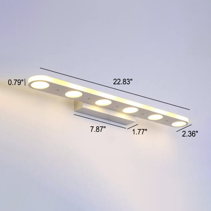 Modern Simple White Long Oval Acrylic Vanity Light 4/6 Light Wall Sconce Lamp Lumendat