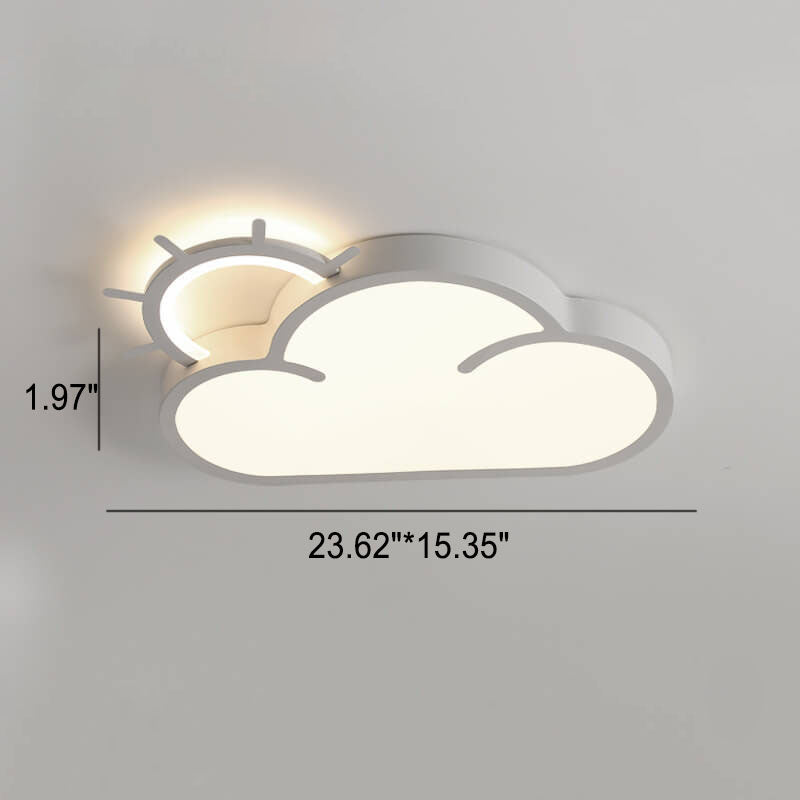 Lumendat Nordic Minimalist Cloudy Sun LED Kids Flush Mount Ceiling Light Lumendat
