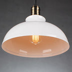 Industrial Simple Dome Round Pot Lid Iron 1-light Pendant Light BulbSquare