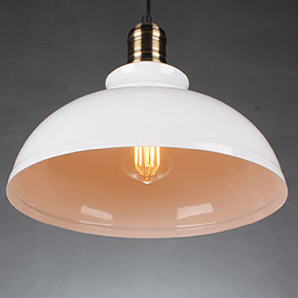 Industrial Simple Dome Round Pot Lid Iron 1-light Pendant Light BulbSquare