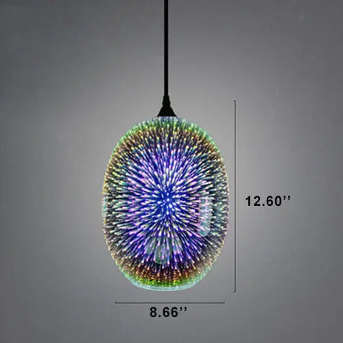 Modern Creative 3d Stained Fireworks Glass Jar 1-light Pendant Light Lumendat