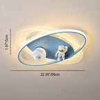 Lumendat Childlike Cartoon Resin Astronaut Round Acrylic LED Flush Mount Ceiling Light Lumendat