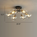 Modern Light Luxury Glass Magic Bean Round 4/6/8 Light Semi-Flush Mount Ceiling Light Lumendat