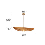Japanese Minimalist Rope Weaving Straw Hat Round 1-light Pendant Light BulbSquare