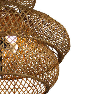 Retro Rattan 3-layer Woven Chandelier – 4 or 6 Light, Handcrafted