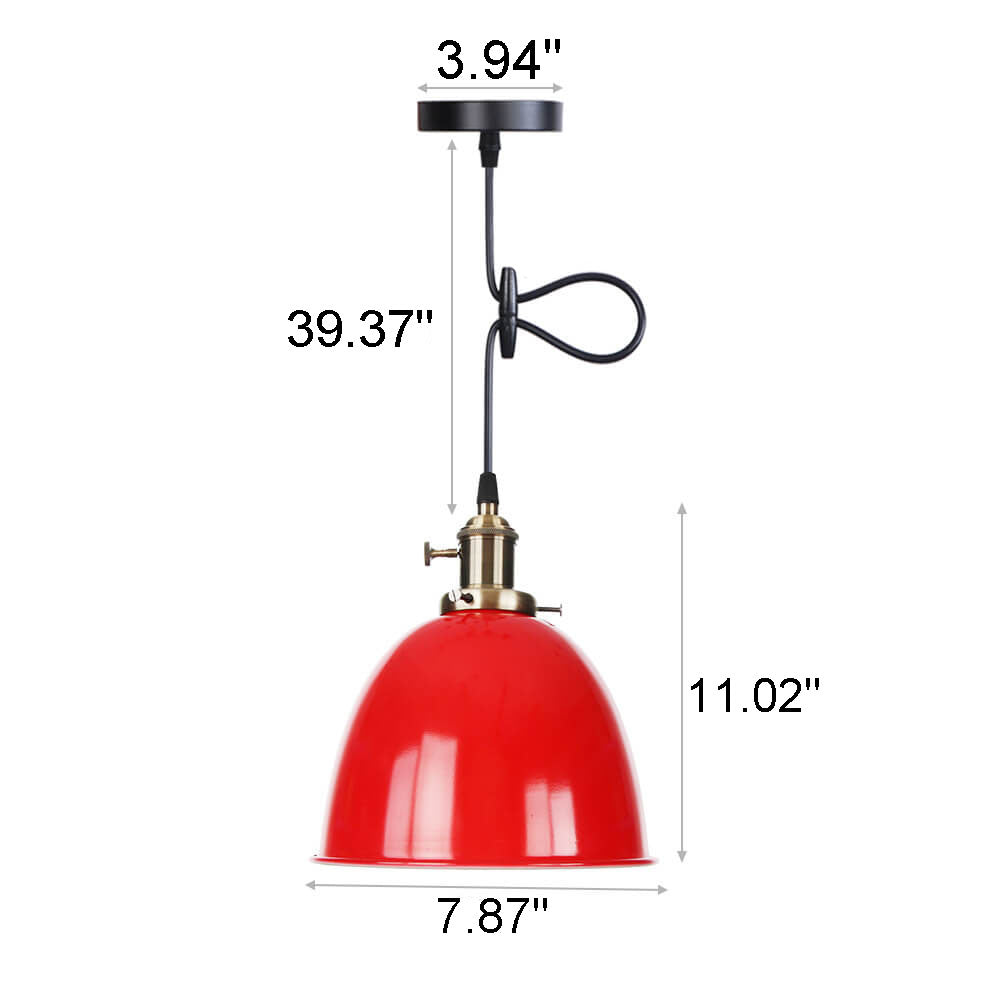 Industrial Iron Multicolor Bowl 1-light Pendant Light BulbSquare