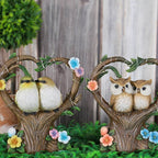 Creative Garden Solar Night Light Heart-shaped Resin Bird Outdoor LED Ornament Light Lumendat