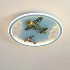 Modern Cartoon Resin Airplane Pegasus Acrylic Shade LED Kids Flush Mount Ceiling Light