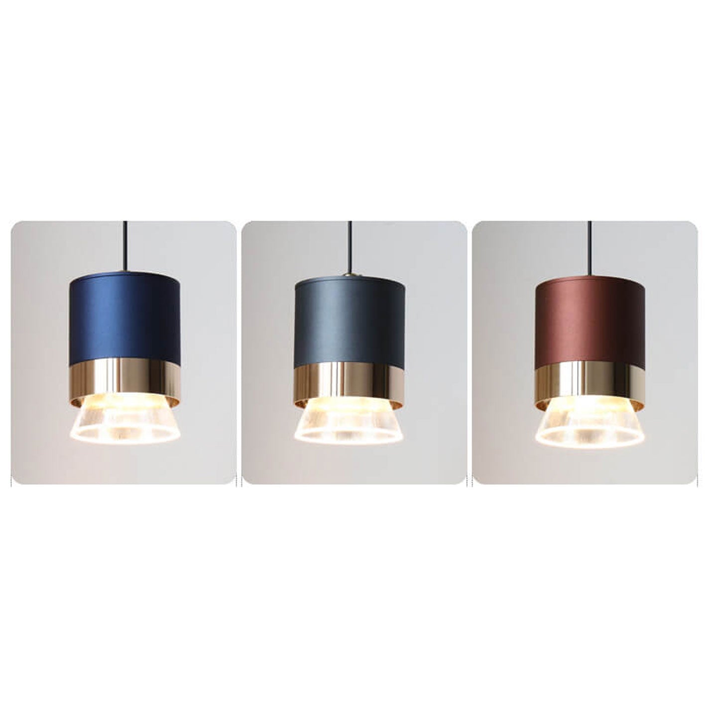 Nordic Light Luxury Cylindrical Aluminum Acrylic LED Pendant Light BulbSquare