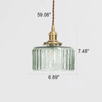 Japanese Vintage Brass Glass Round Jar 1-light Pendant Light Lumendat