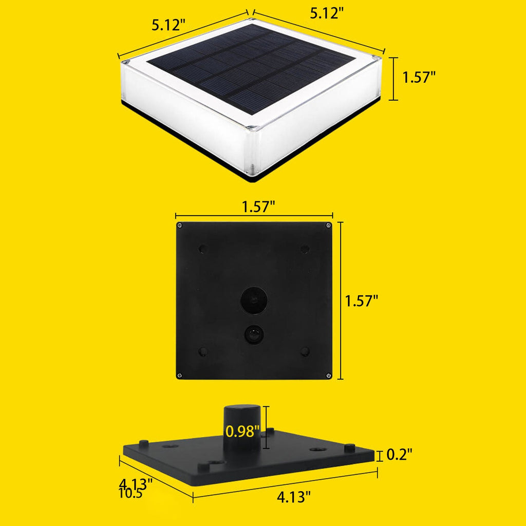 Modern Solar RGB Square Post Head Light Outdoor Garden Landscape Light Lumendat